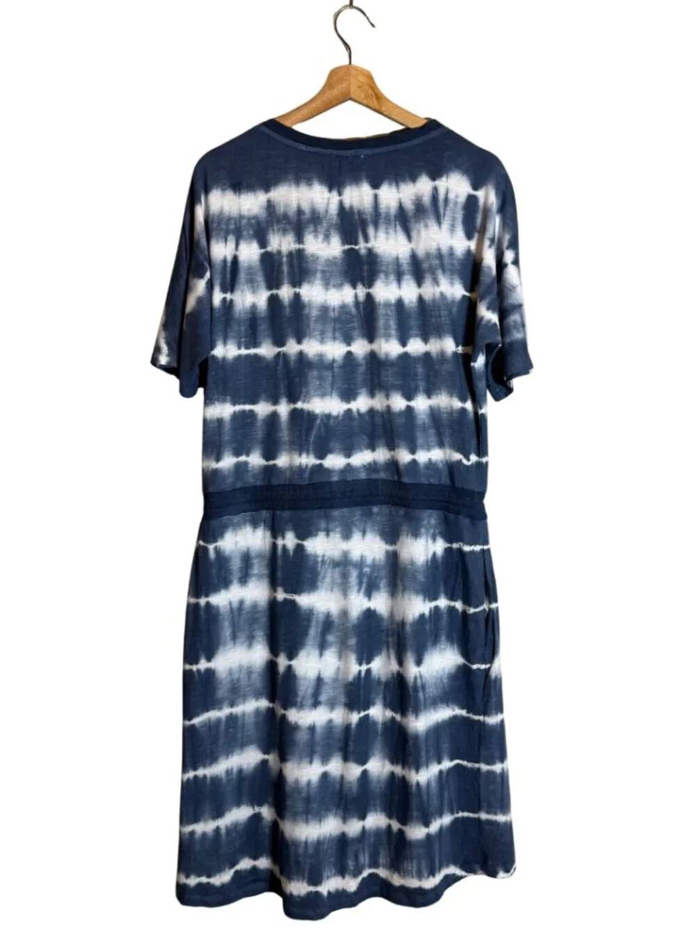 Sundance Elara Tie Dye Faux Wrap Mini Dress Women's Medium Blue Relaxed Fit
